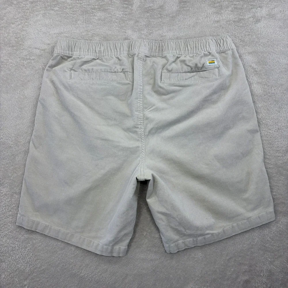 Vuori Optimist Shorts Men XL Grey Corduroy Elastic Waist Drawstring Stretch V385